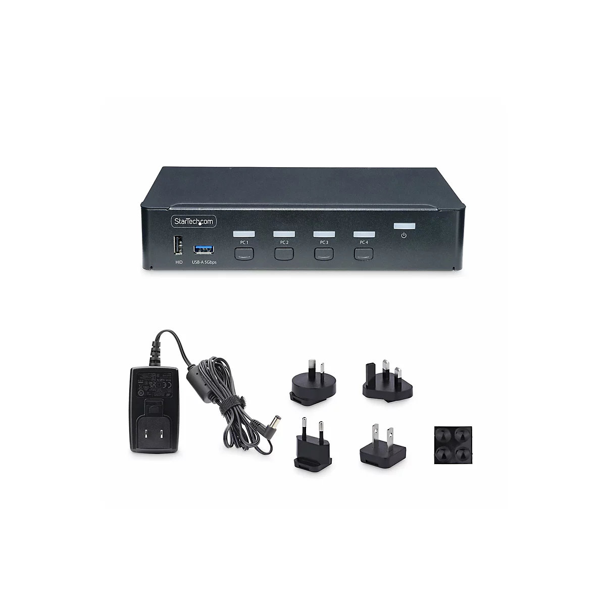 StarTech.com 4-Port DisplayPort KVM Switch, 4K 60Hz, TAA Compliant - KVM-/Audio-/USB-Switch - 4 x KVM/Audio/USB - 1 lokaler Benutzer - Desktop - TAA-konform