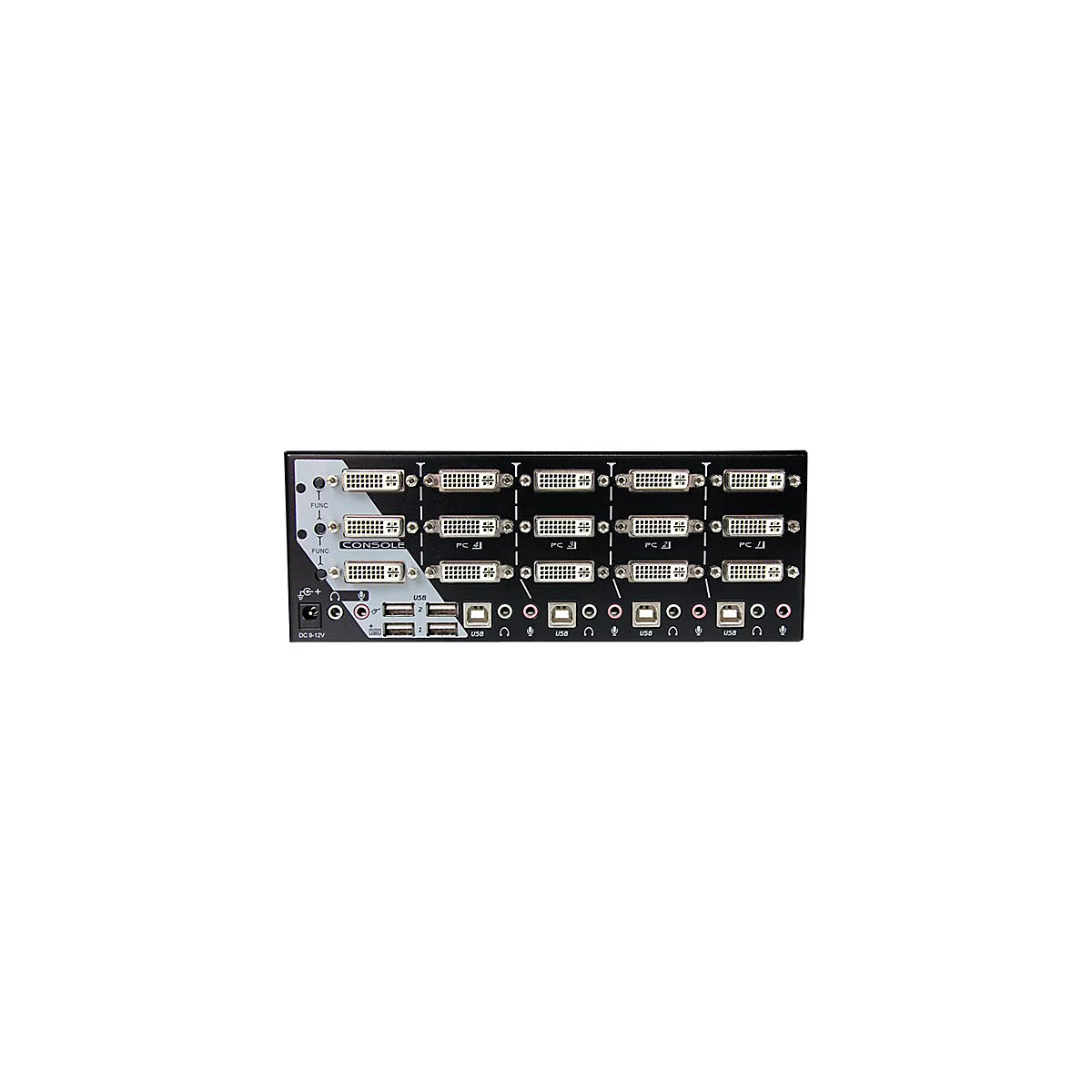 StarTech.com 4 Port Dreifach Monitor DVI USB KVM Switch mit Audio und USB 2.0 Hub - Tripel Monitor KVM Umschalter - KVM-/Audio-/USB-Switch - 4 Anschlüsse