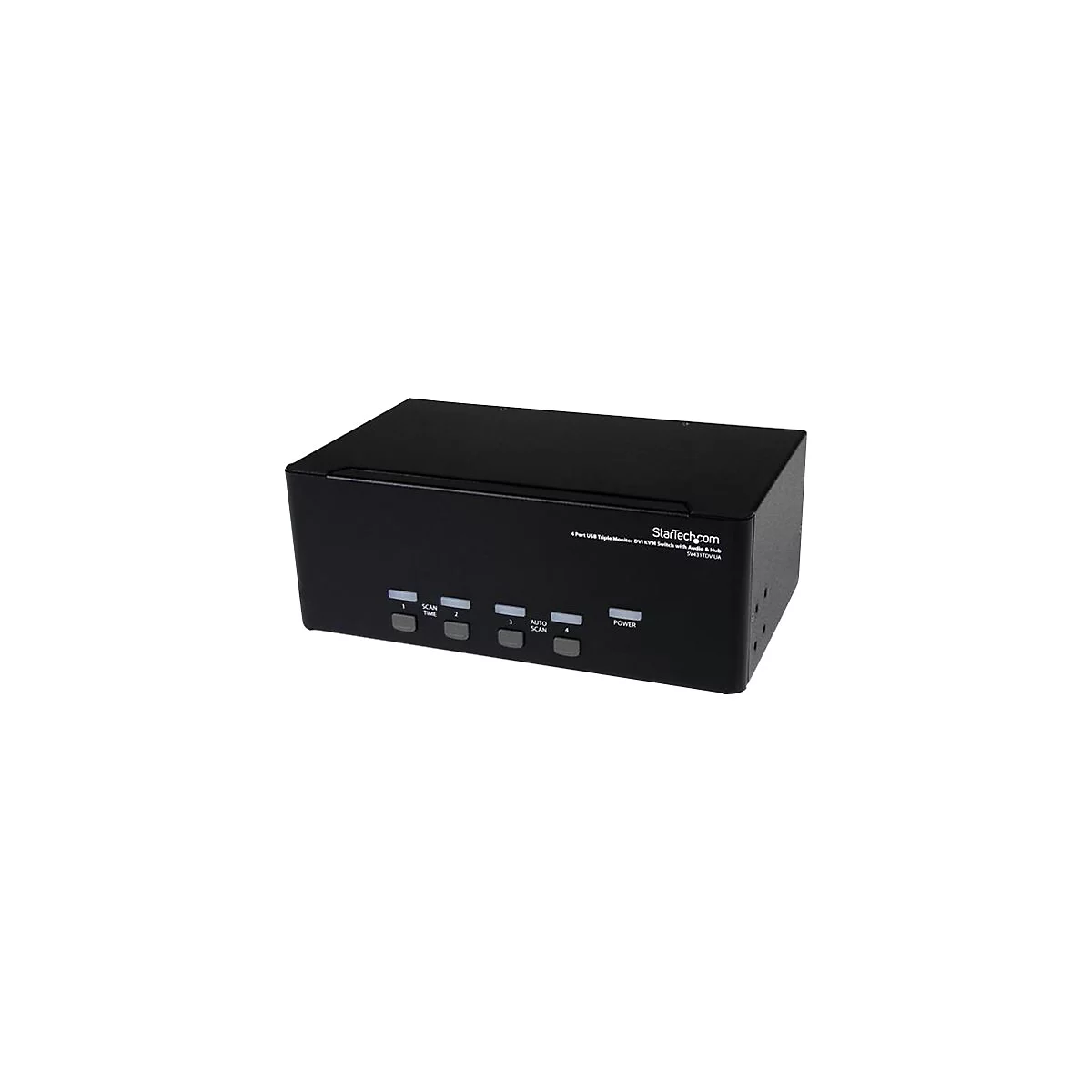 StarTech.com 4 Port Dreifach Monitor DVI USB KVM Switch mit Audio und USB 2.0 Hub - Tripel Monitor KVM Umschalter - KVM-/Audio-/USB-Switch - 4 Anschlüsse