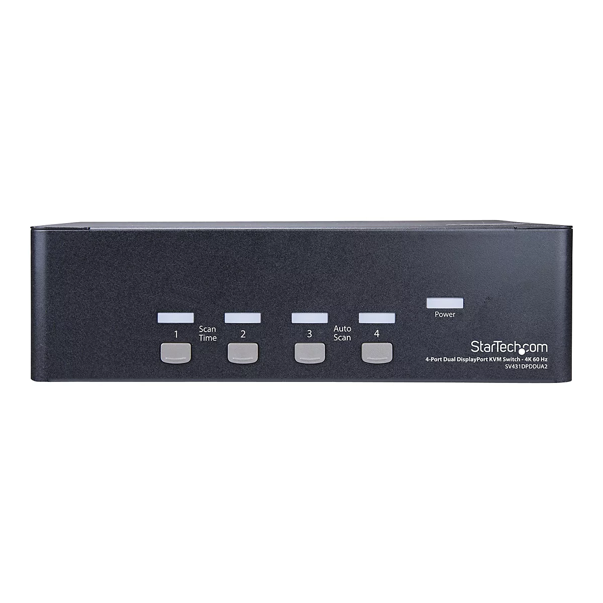 StarTech.com 4 Port Dual DisplayPort KVM Switch - DisplayPort 1.2 KVM - 4K 60Hz - DisplayPort Switch - USB KVM Switch - KVM-/Audio-/USB-Switch - 4 Anschlüsse - an Rack montierbar