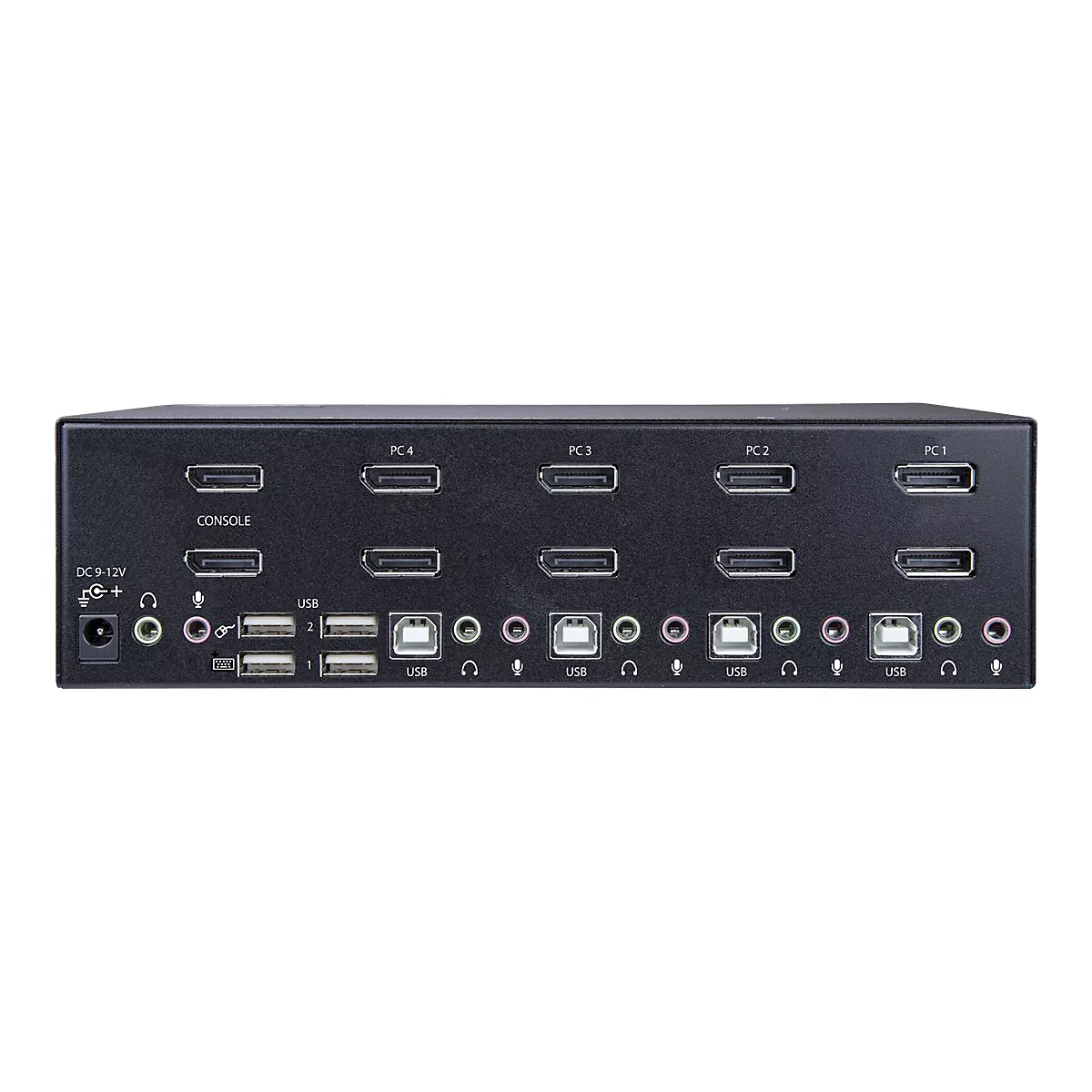 StarTech.com 4 Port Dual DisplayPort KVM Switch - DisplayPort 1.2 KVM - 4K 60Hz - DisplayPort Switch - USB KVM Switch - KVM-/Audio-/USB-Switch - 4 Anschlüsse - an Rack montierbar