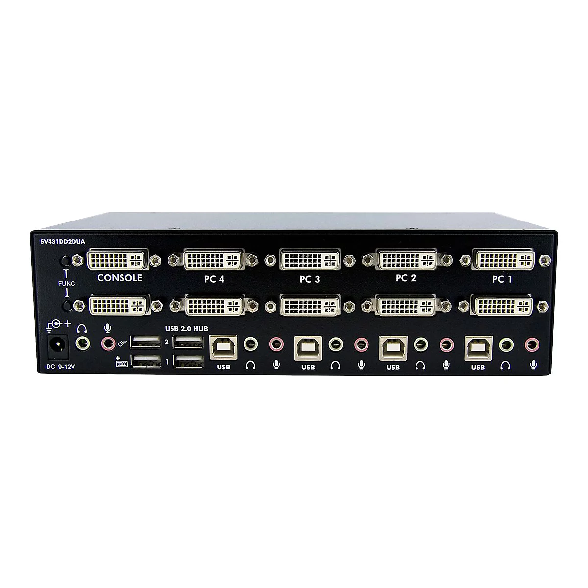 StarTech.com 4 Port Dual DVI USB KVM Switch/ Umschalter mit Audio und USB 2.0 Hub - KVM-/Audio-/USB-Switch - 4 Anschlüsse