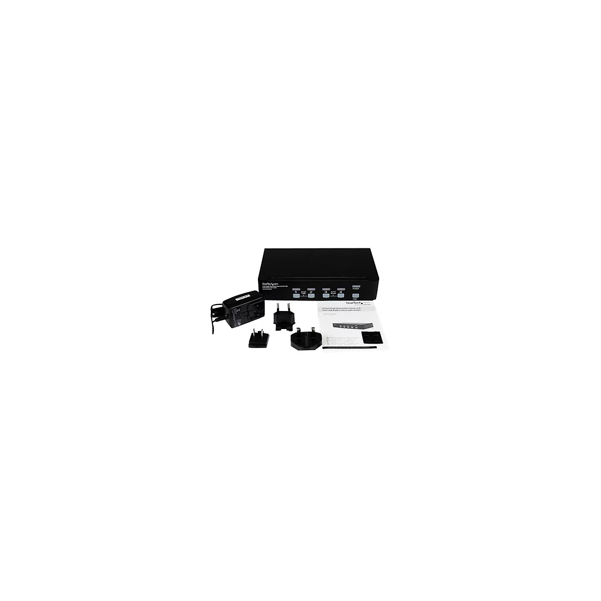 StarTech.com 4 Port Dual Link DVI USB KVM Switch mit Audio - Hochauflösender DVI KVM Desktop Umschalter - KVM-/Audio-/USB-Switch - 4 Anschlüsse