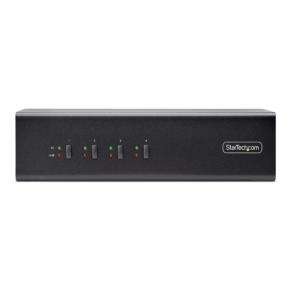 StarTech.com 4-Port Dual-Monitor DisplayPort KVM Switch, 4K 60Hz, 2x USB 5Gbps Hub Ports, 2x USB 2.0 HID Ports, Hotkey and Push-Button Switching, TAA Compliant - 3.5mm Audio, HDCP (P4DD46A2-KVM-SWITCH) - KVM-/Audio-Switch - 4 x KVM/Audio/USB - 1 l...