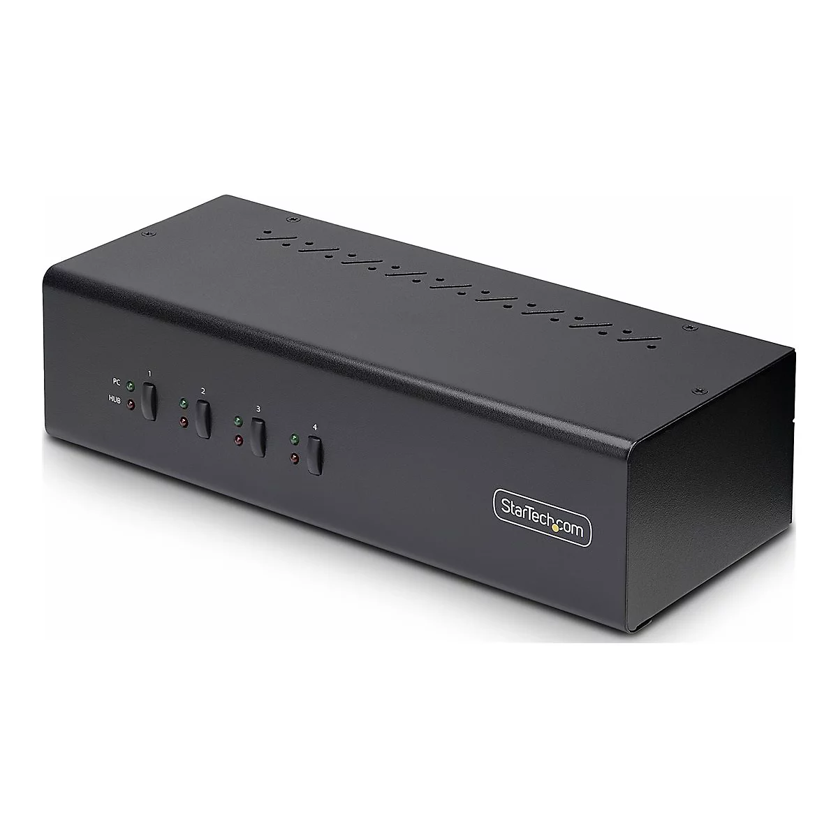 StarTech.com 4-Port Dual-Monitor DisplayPort KVM Switch, 4K 60Hz, 2x USB 5Gbps Hub Ports, 2x USB 2.0 HID Ports, Hotkey and Push-Button Switching, TAA Compliant - 3.5mm Audio, HDCP (P4DD46A2-KVM-SWITCH) - KVM-/Audio-Switch - 4 x KVM/Audio/USB - 1 l...