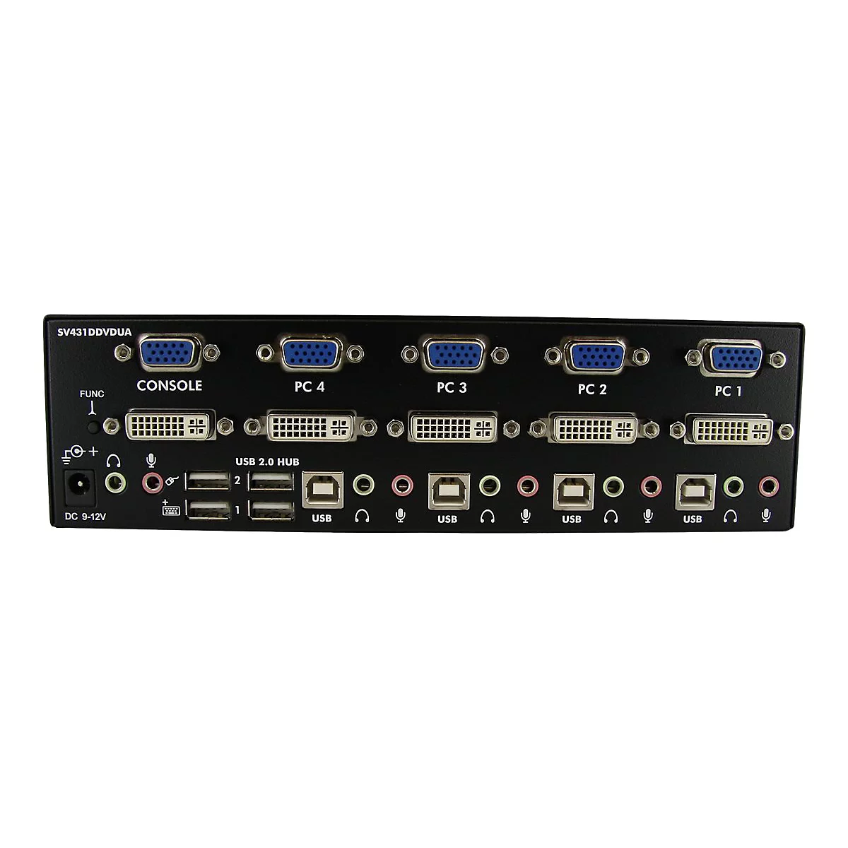 StarTech.com 4 Port DVI KVM USB Switch - 4-fach DVI Umschalter mit USB Hub - KVM-/Audio-/USB-Switch - 4 Anschlüsse