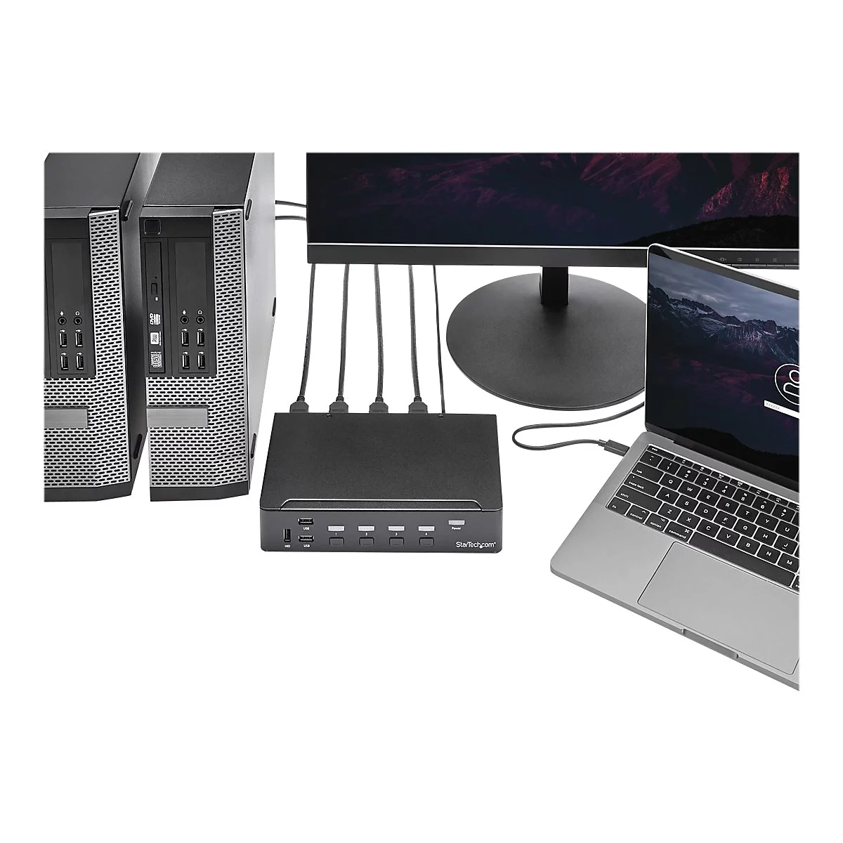 StarTech.com 4 Port HDMI KVM Switch - HDMI KVM Umschalter mit USB 3.0 Hub - 1080p - KVM-/USB-Switch - 4 Anschlüsse - an Rack montierbar