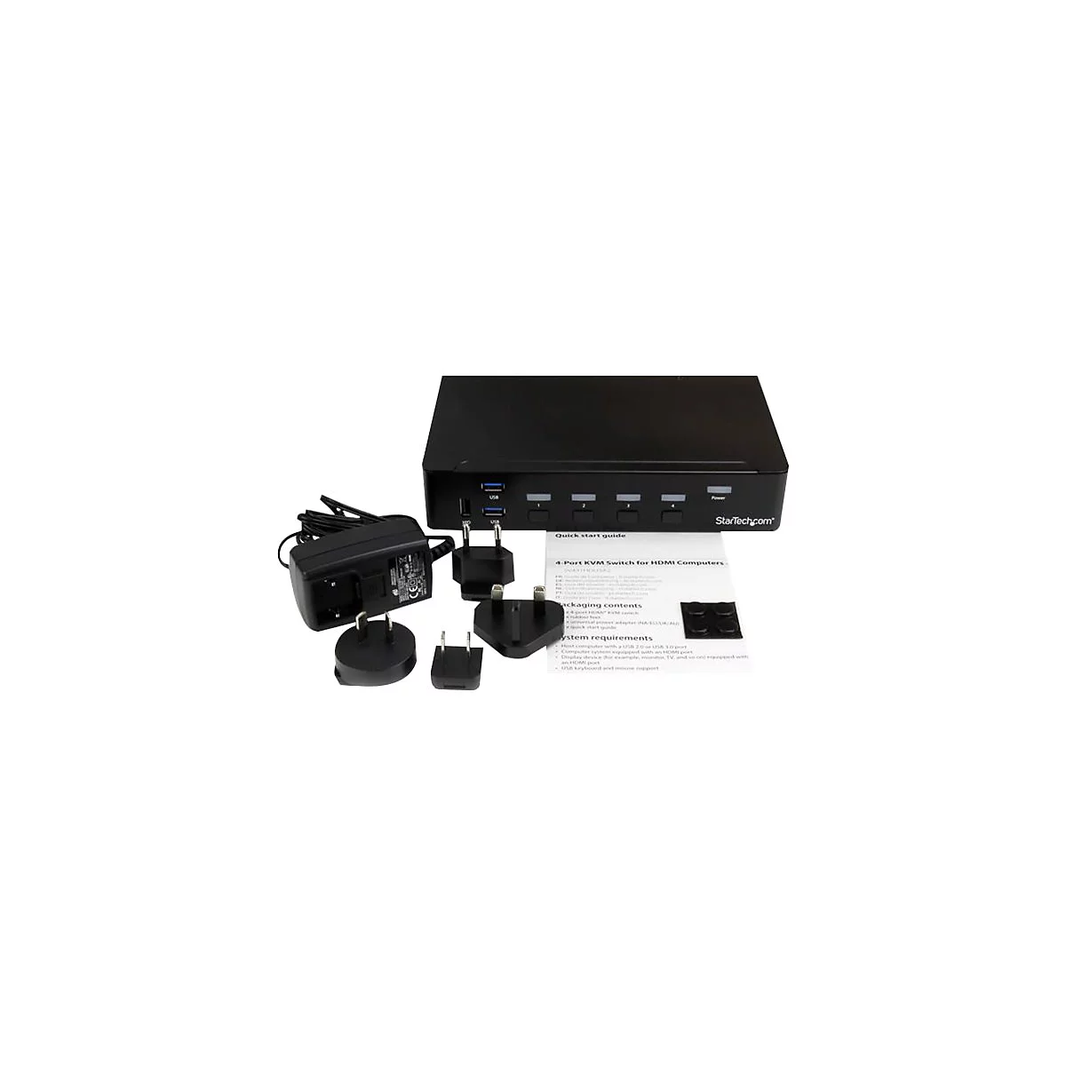 StarTech.com 4 Port HDMI KVM Switch - HDMI KVM Umschalter mit USB 3.0 Hub - 1080p - KVM-/USB-Switch - 4 Anschlüsse - an Rack montierbar