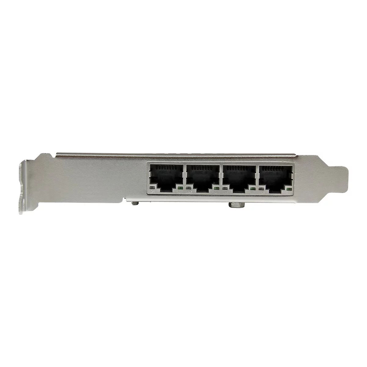 Metall-Netzwerkkarte mit vier RJ45-AnschlÃ¼ssen.