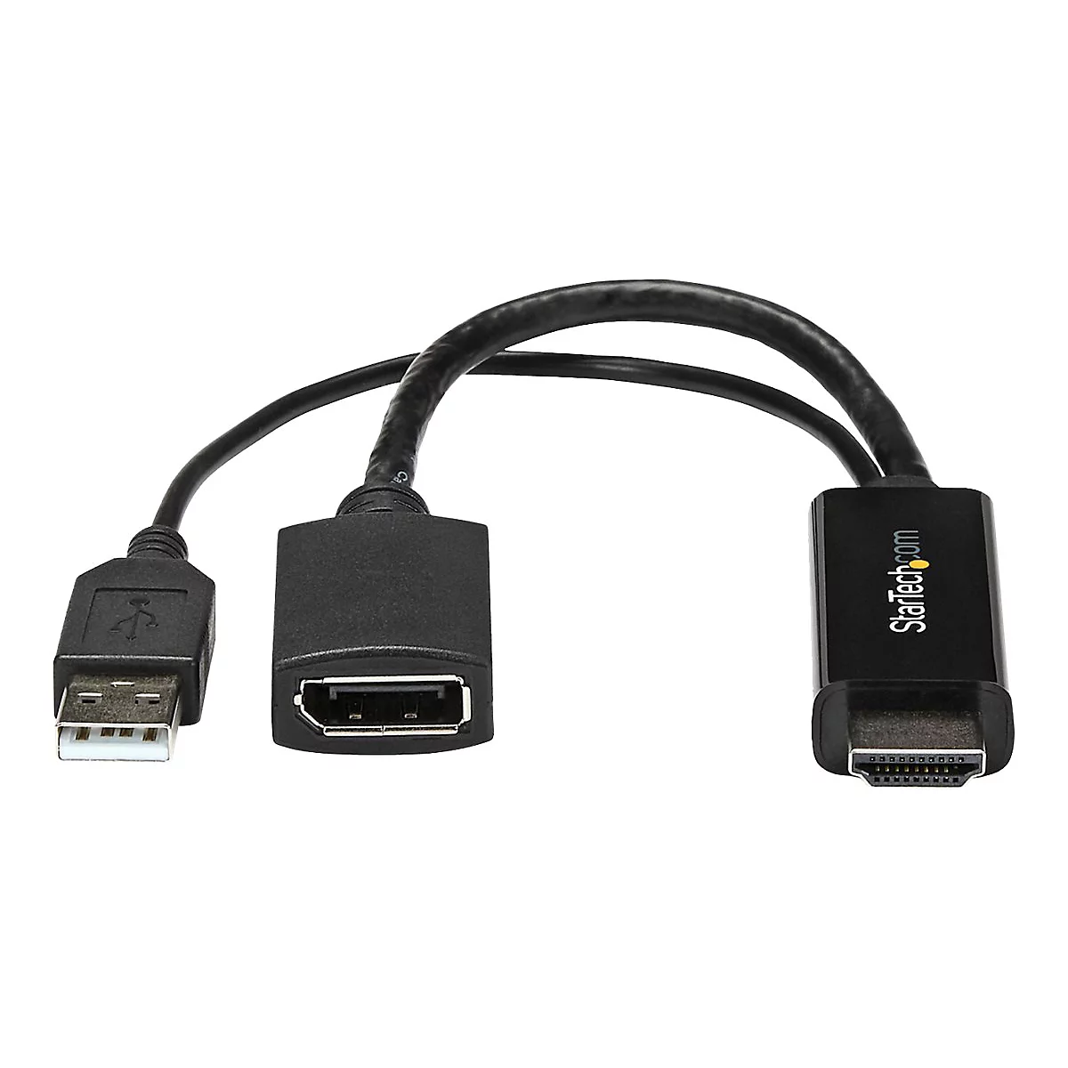 StarTech.com 4K 30Hz HDMI to DisplayPort Video Adapter w/ USB Power - 6 in - HDMI 1.4 (Male) to DP 1.2 (Female) Active Monitor Converter (HD2DP) - Adapterkabel - HDMI, USB (nur Strom) männlich zu DisplayPort weiblich - 25.5 cm