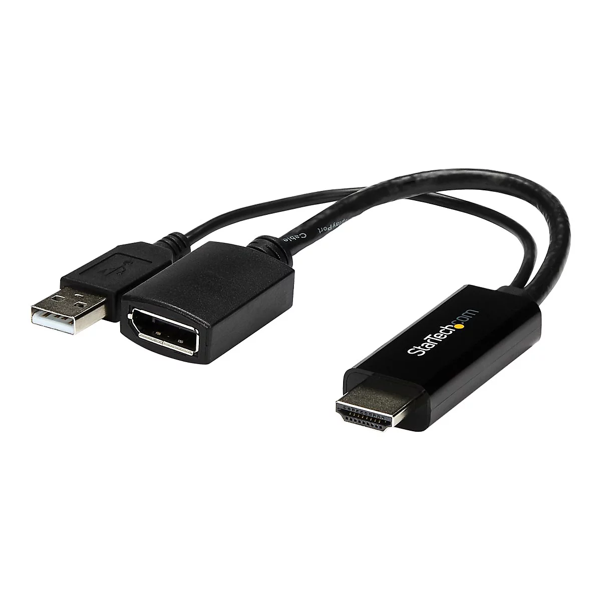 StarTech.com 4K 30Hz HDMI to DisplayPort Video Adapter w/ USB Power - 6 in - HDMI 1.4 (Male) to DP 1.2 (Female) Active Monitor Converter (HD2DP) - Adapterkabel - HDMI, USB (nur Strom) männlich zu DisplayPort weiblich - 25.5 cm