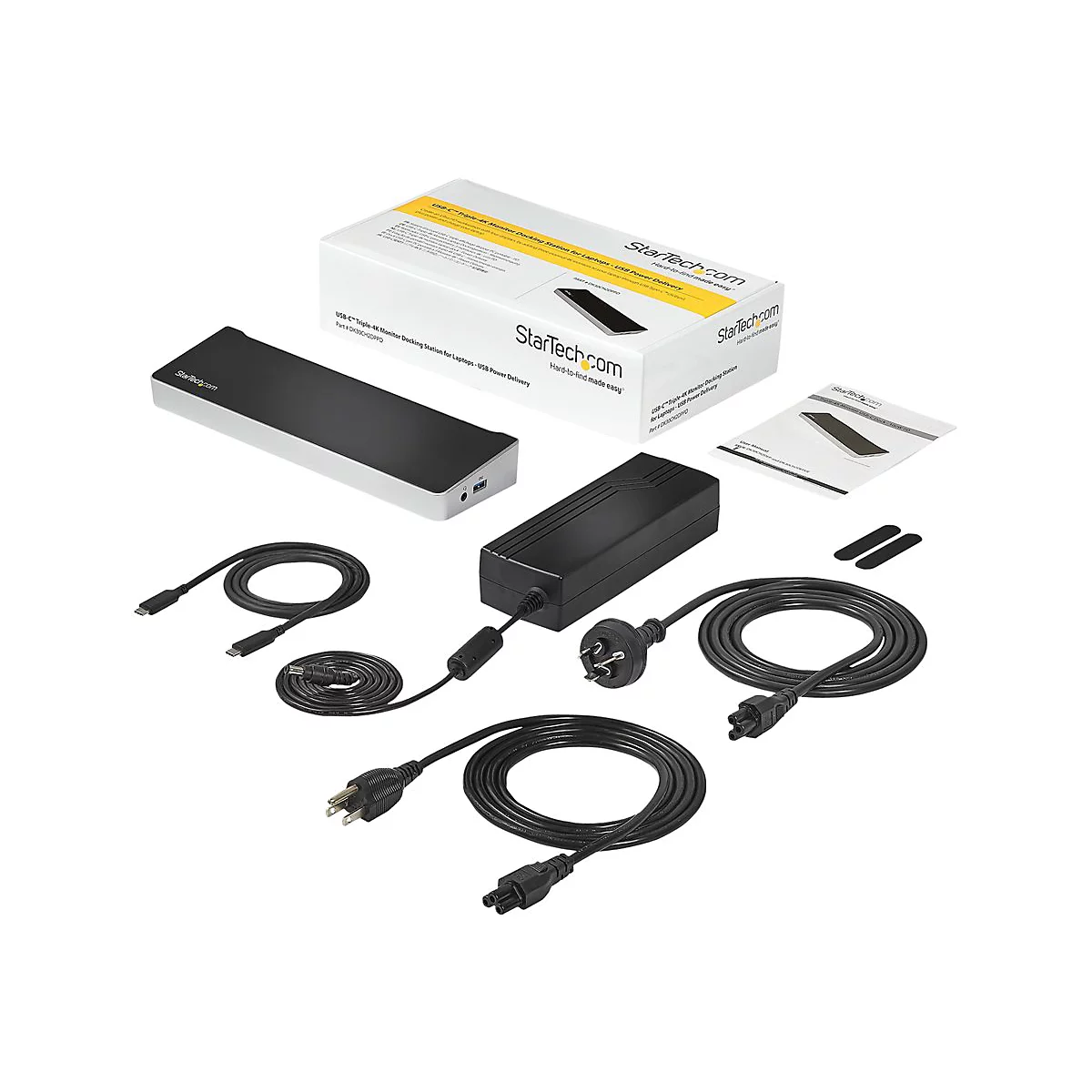 StarTech.com 4K USB-C Dock - Triple Monitor - Mac & Windows - 60W USB PD (DK30CH2DPPDU) - Dockingstation - USB-C - HDMI, 2 x DP - GigE