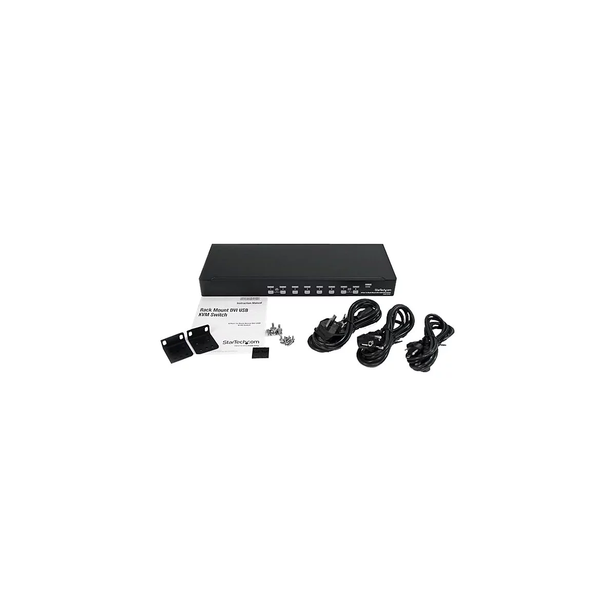 StarTech.com 8 Port 1HE DVI USB KVM Switch - 8-fach DVI-I / USB-B Umschalter zur Rack-Montage - KVM-Switch - 8 Anschlüsse - an Rack montierbar