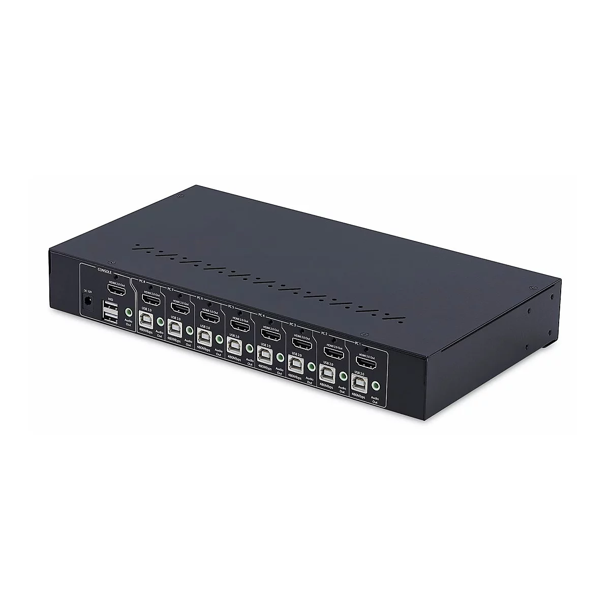 StarTech.com 8-Port HDMI KVM Switch w/1U Rack Mount Kit, 4K 60Hz - KVM-Switch - 8 x KVM port(s) - 1 lokaler Benutzer - Desktop - TAA-konform