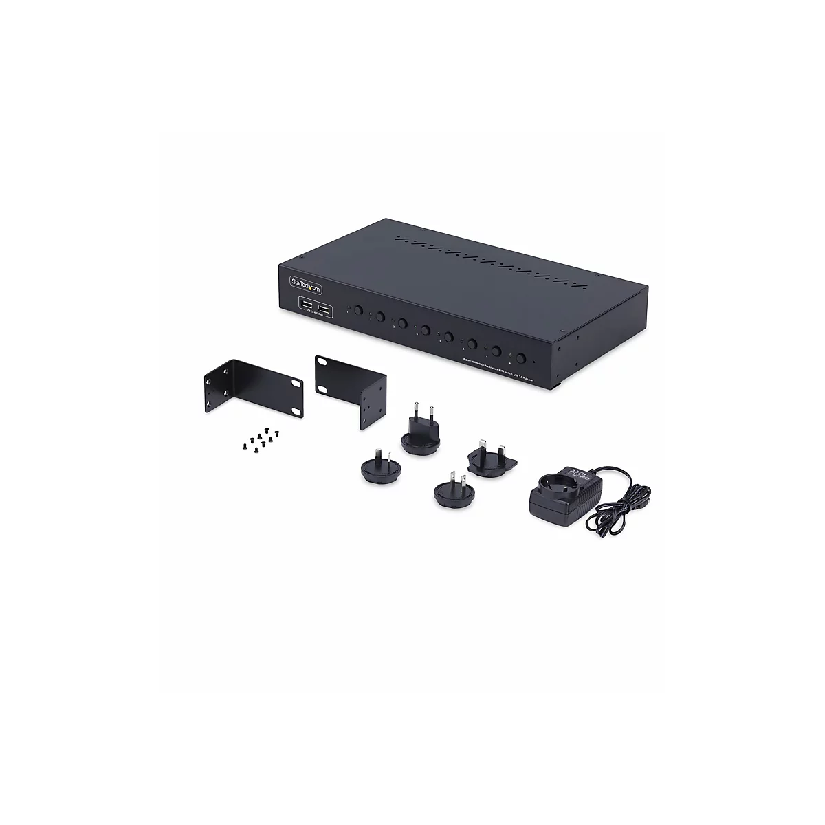 StarTech.com 8-Port HDMI KVM Switch w/1U Rack Mount Kit, 4K 60Hz - KVM-Switch - 8 x KVM port(s) - 1 lokaler Benutzer - Desktop - TAA-konform