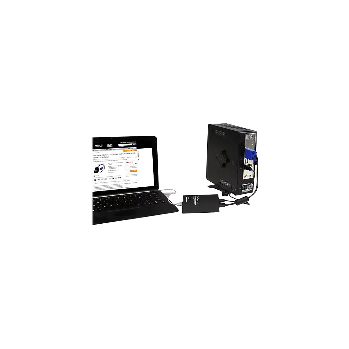StarTech.com Adaptateur crash cart pour PC portable - Console KVM vers USB 2.0 avec transfert de fichier, acquisition vidéo - KVM Portable - commutateur KVM - 1 ports