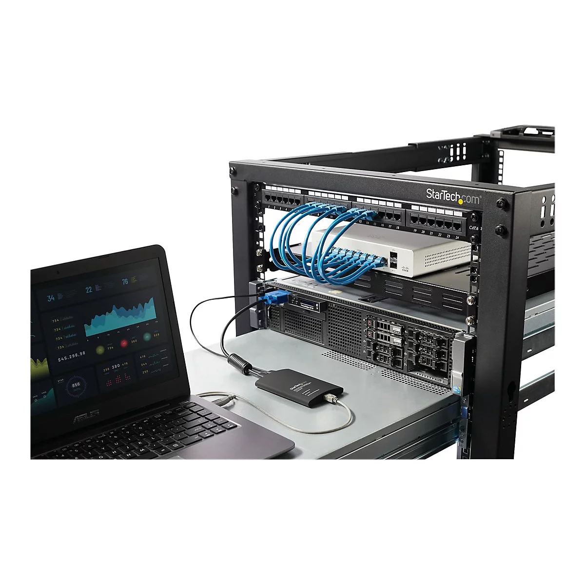 StarTech.com Adaptateur crash cart pour PC portable - Console KVM vers USB 2.0 avec transfert de fichier, acquisition vidéo - KVM Portable - commutateur KVM - 1 ports