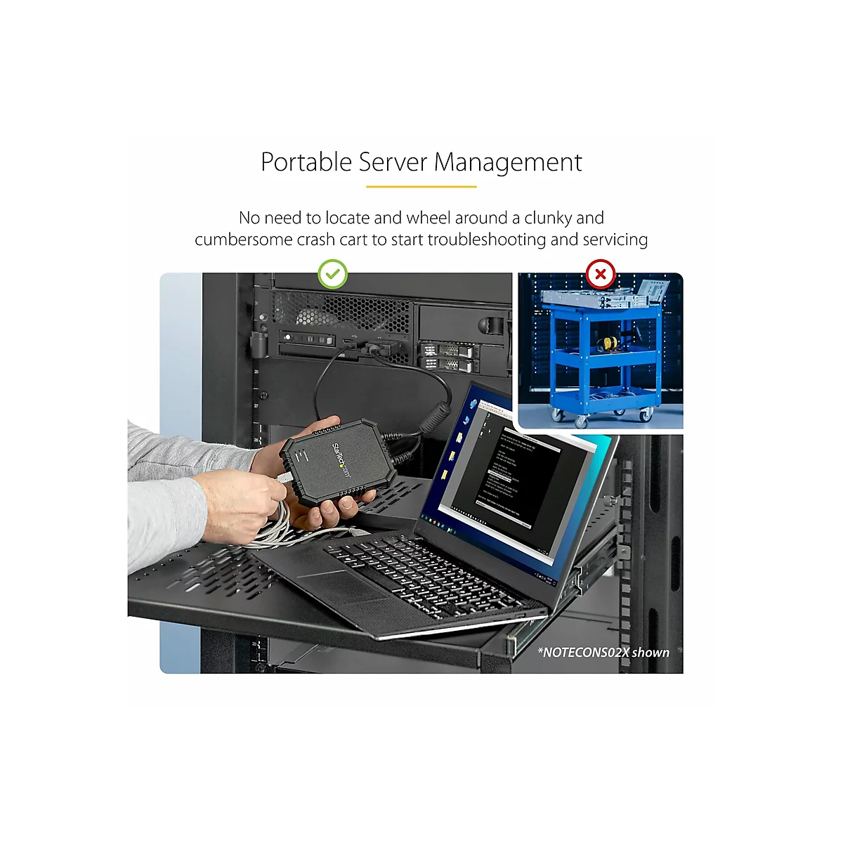 StarTech.com Adaptateur crash cart pour PC portable - Console KVM vers USB 2.0 avec transfert de fichier, acquisition vidéo - KVM Portable - commutateur KVM - 1 ports