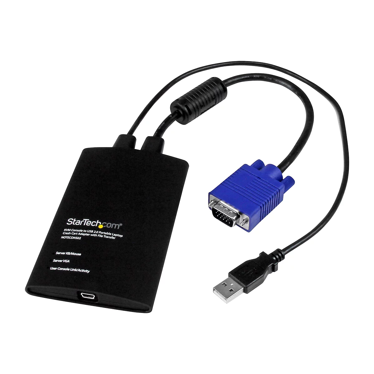 StarTech.com Adaptateur crash cart pour PC portable - Console KVM vers USB 2.0 avec transfert de fichier, acquisition vidéo - KVM Portable - commutateur KVM - 1 ports