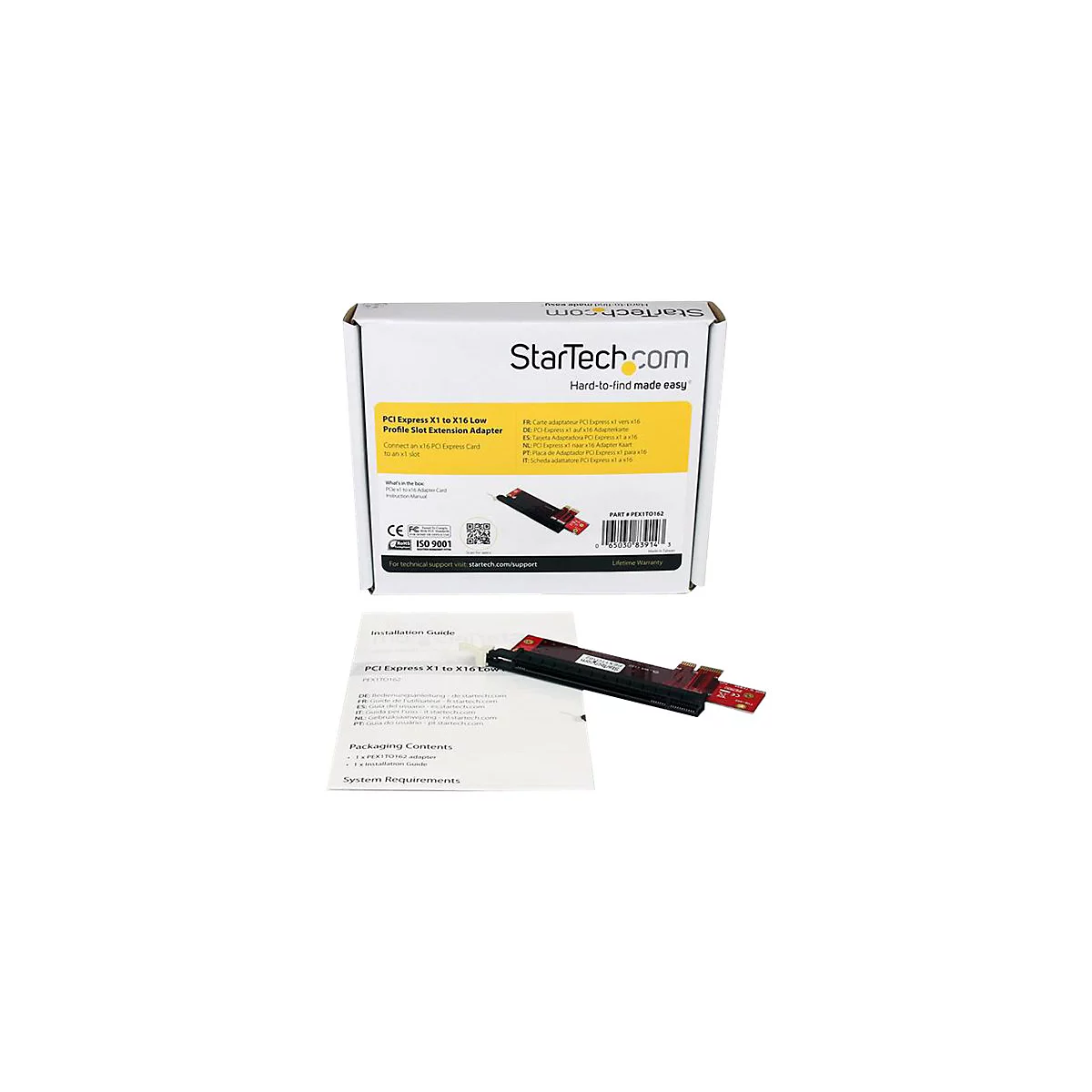 StarTech.com Adaptateur de fente d'extension à faible encombrement PCI Express x1 vers x16 - Adaptateur pour emplacements PCIe x1 vers PCIe x16