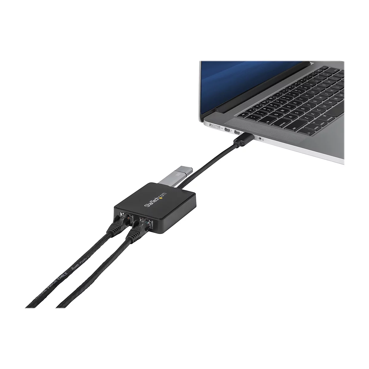 StarTech.com Adaptateur réseau USB 3.0 vers 2 ports Gigabit Ethernet - Convertisseur USB vers 2x RJ45 avec port USB intégré - Noir - adaptateur réseau - USB 3.0 - 2 ports