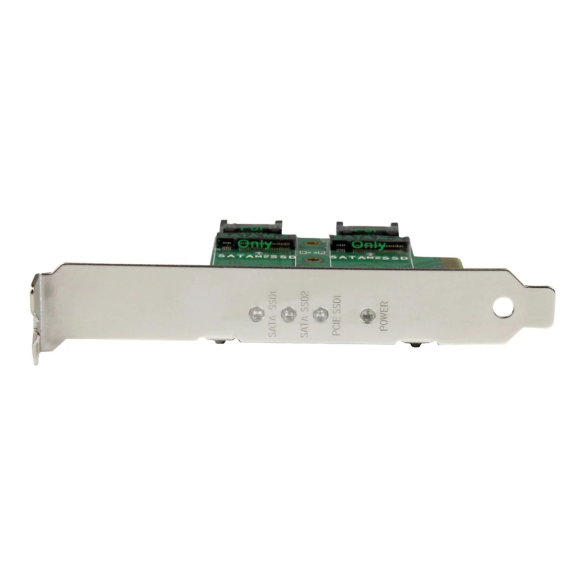 Carte matériel avec connecteurs SSD SATA et PCIe. Étiquettes : SATA SSD1, SATA SSD2, PCIe SSD1, Power.
