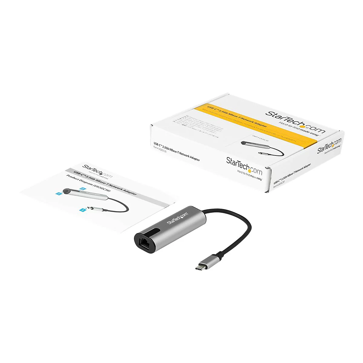 StarTech.com Adaptateur USB-C vers Ethernet 2.5 Gigabit - Carte réseau externe 2.5GBASE-T - IEEE 802.3bz - Mac, Windows, Linux (US2GC30) - adaptateur réseau - USB-C - Ethernet 10M/100M/1G/2,5 Gigabit x 1 + USB 3.0