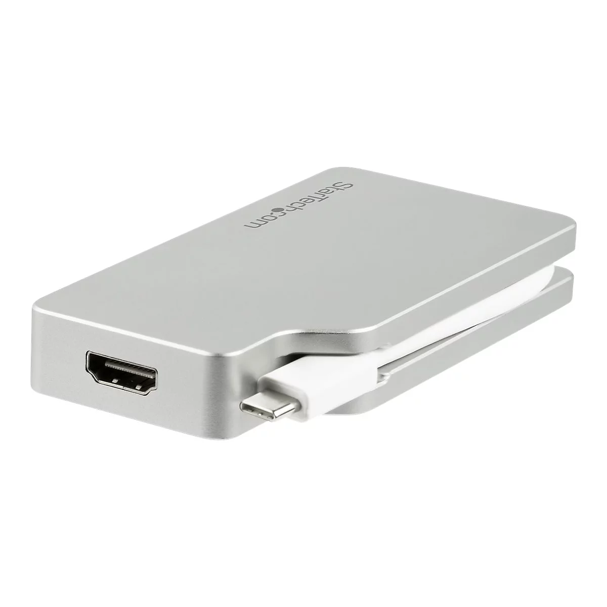 StarTech.com Aluminium Reise A/V Adapter 4-in-1 USB-C auf VGA, DVI, HDMI oder mDP - USB Type-C Adapter - 4K - Videoadapter - Mini DisplayPort / HDMI / DVI / VGA - 10.5 cm