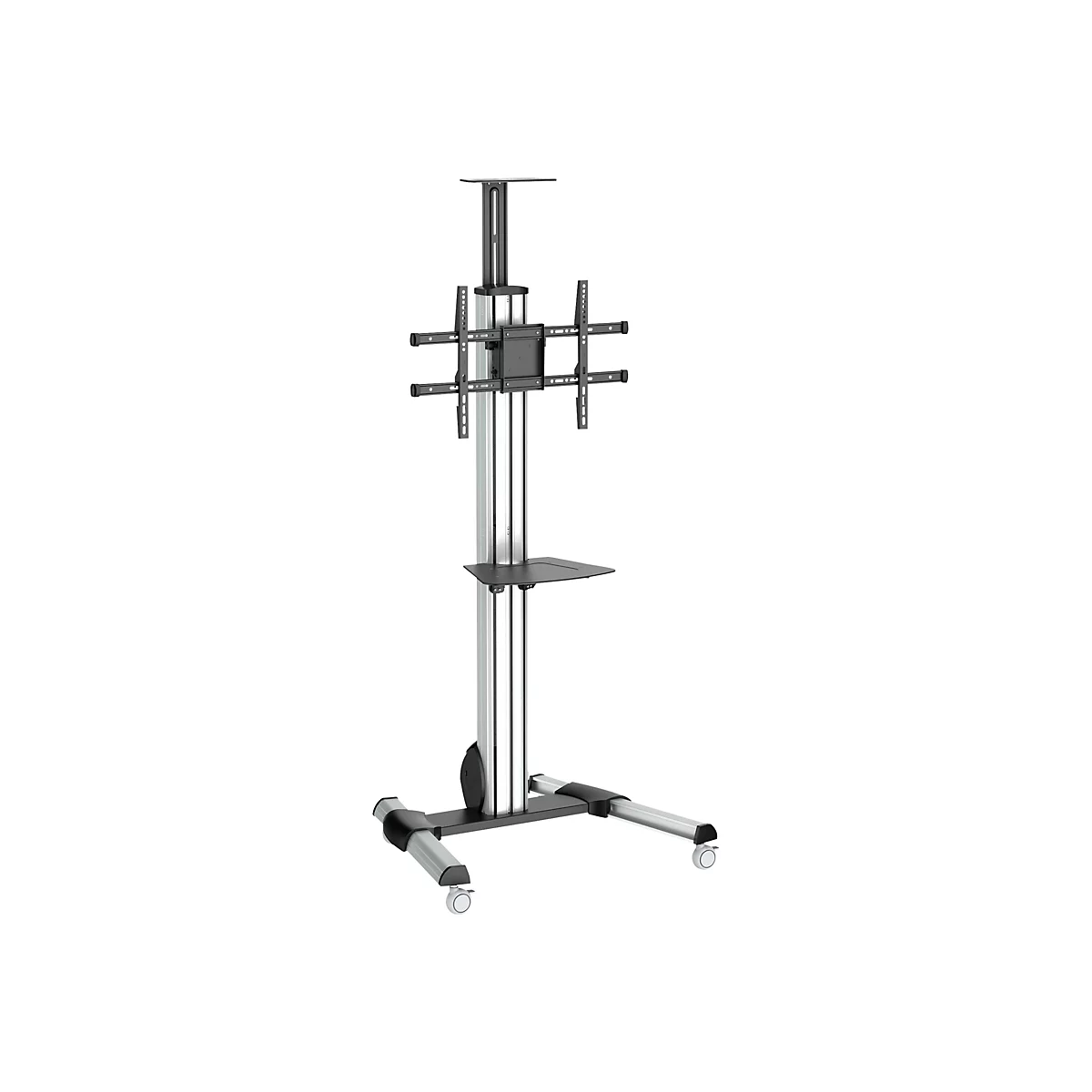StarTech.com Chariot TV pour écran de 32 po à 75 po - Réglage de la hauteur sans effort (STNDMTV70) - chariot - pour écran plat - noir, argent