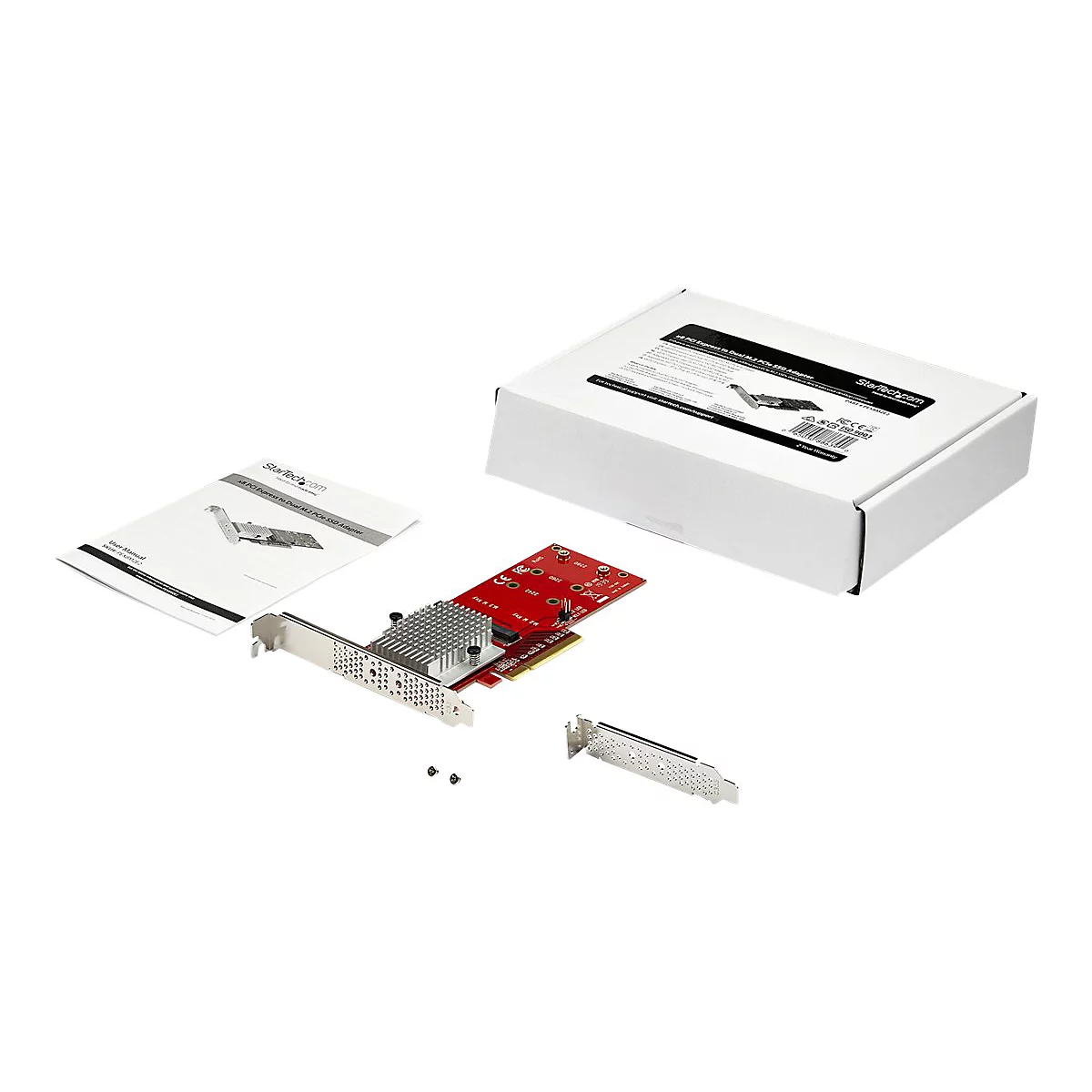 StarTech.com Dual M.2 PCIe SSD Adapter Karte - x8 / x16 Dual NVMe oder AHCI M.2 SSD zu PCI Express 3.0 - M.2 NGFF PCIe (M-Key) kompatibel - Unterstützt 2242, 2260, 2280 - JBOD - Mac & PC (PEX8M2E2) - Schnittstellenadapter - M.2 Card - PCIe 3.0 x8 ...