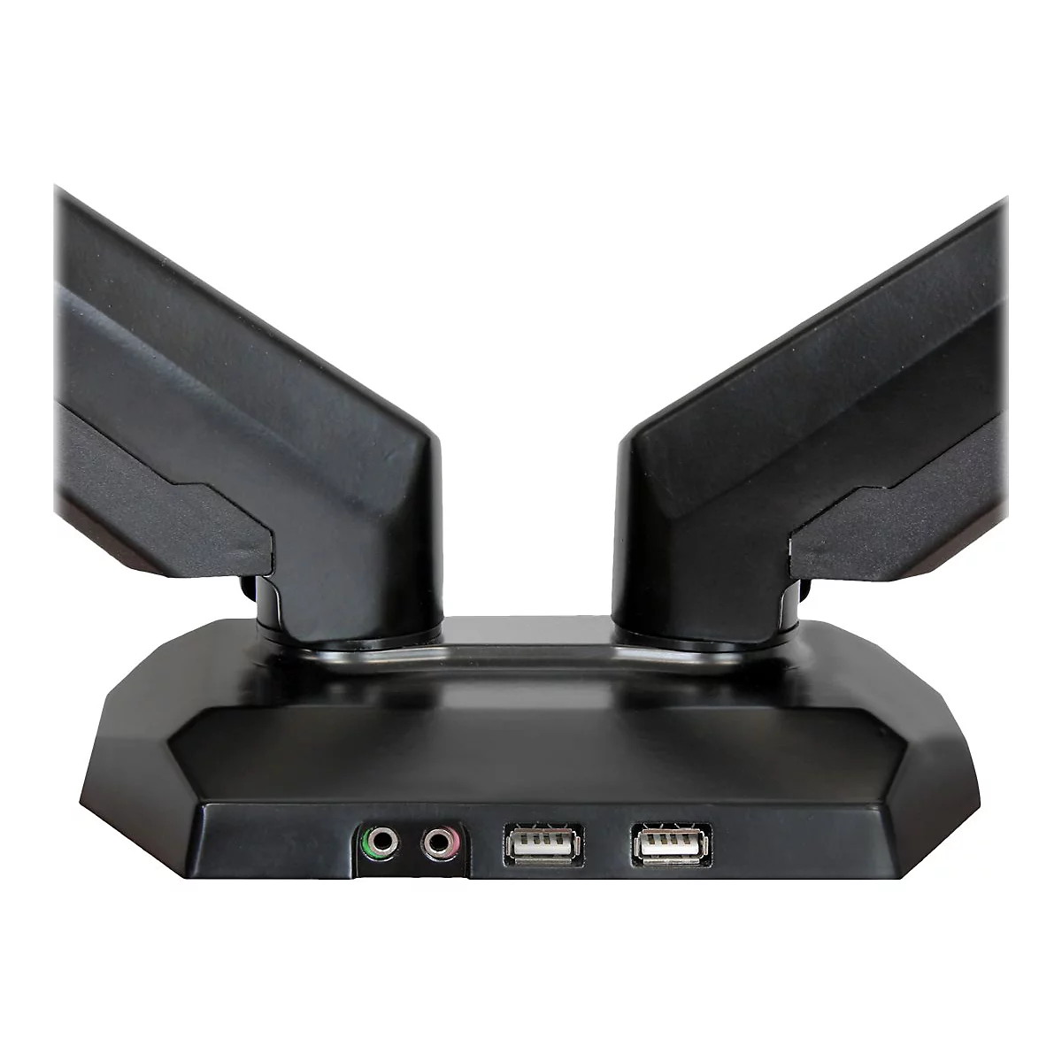 StarTech.com Dual Monitor Halterung mit eingebautem 2 Port USB und Audio Passthrough - Befestigungskit - einstellbarer Arm - für LCD-Display - Schwarz