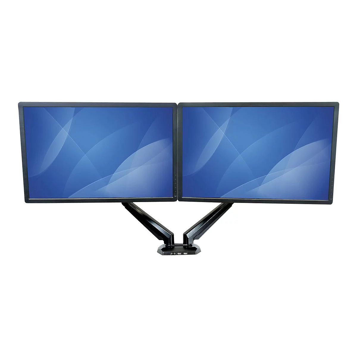 StarTech.com Dual Monitor Halterung mit eingebautem 2 Port USB und Audio Passthrough - Befestigungskit - einstellbarer Arm - für LCD-Display - Schwarz