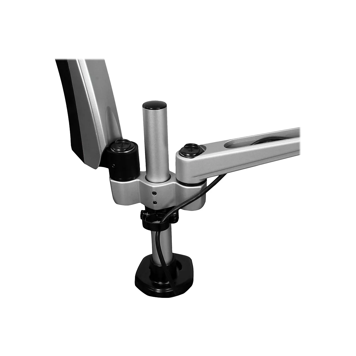 StarTech.com Dual-Monitorhalterung mit voll beweglichem Arm - Stapelbar - Austauschbare Arme und federunterstützte Höhenverstellung - Befestigungskit - full-motion - für LCD-Display - Schwarz, Silber