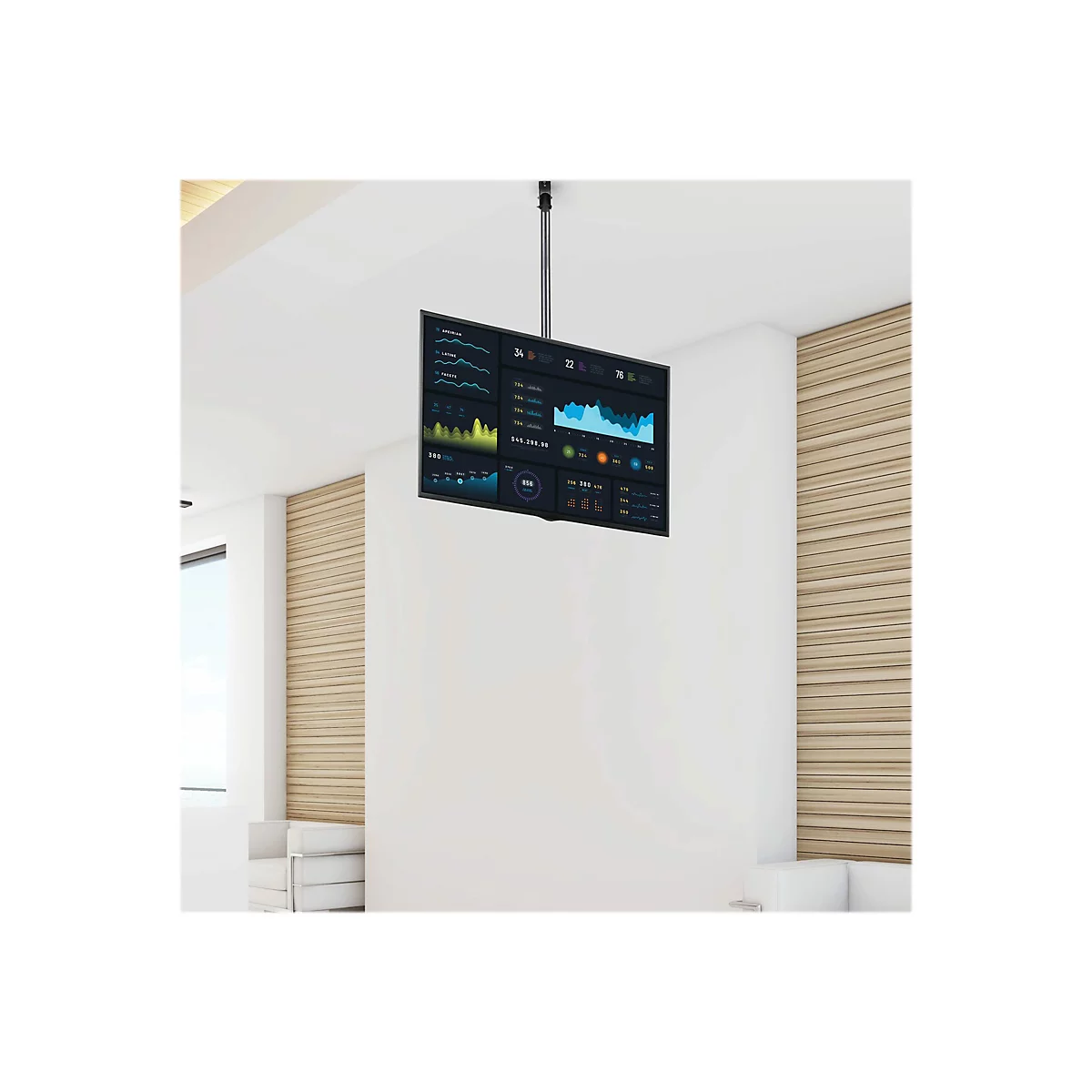 StarTech.com Flachbildfernseher Deckenhalterung - Vollbeweglich - Heavy Duty Stahl - Decken TV VESA Halterung für 32 bis 75 Zoll - Klammer - für Flachbildschirm - Schwarz