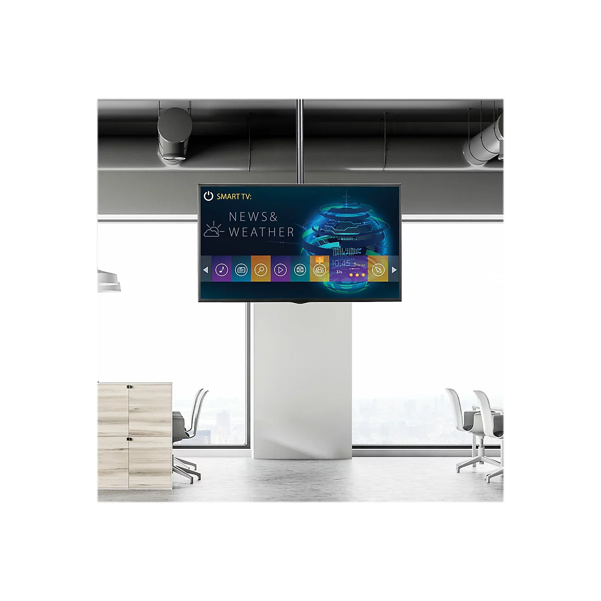 StarTech.com Flachbildfernseher Deckenhalterung - Vollbeweglich - Heavy Duty Stahl - Decken TV VESA Halterung für 32 bis 75 Zoll - Klammer - für Flachbildschirm - Schwarz