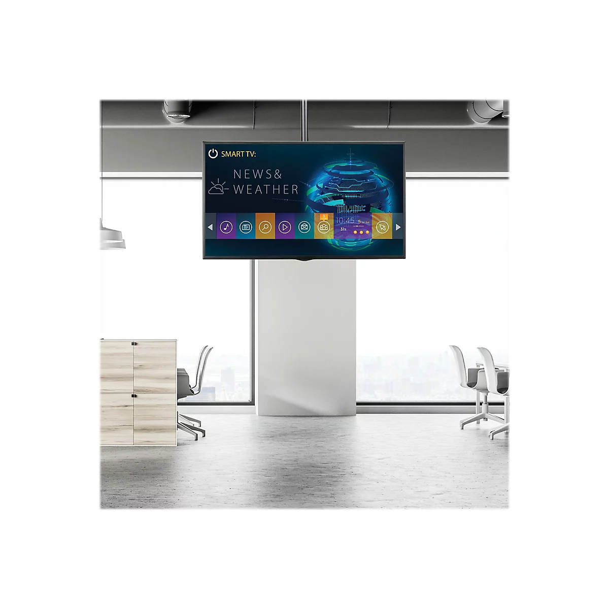 StarTech.com Flachbildschirm Deckenhalterung - für 32 bis 75 LCD, LED oder Plasma TV - schwenkbar für gewölbte Decken - Klammer - für Flachbildschirm - Schwarz