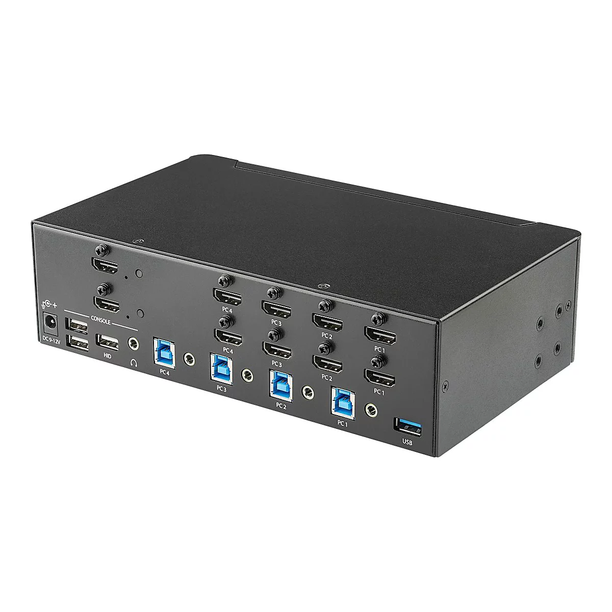 StarTech.com KVM Switch HDMI 4 Port - 4K 30 Hz - KVM Extender für HDMI - KVM HDMI Umschalter - KVM-/Audio-/USB-Switch - 4 Anschlüsse - an Rack montierbar