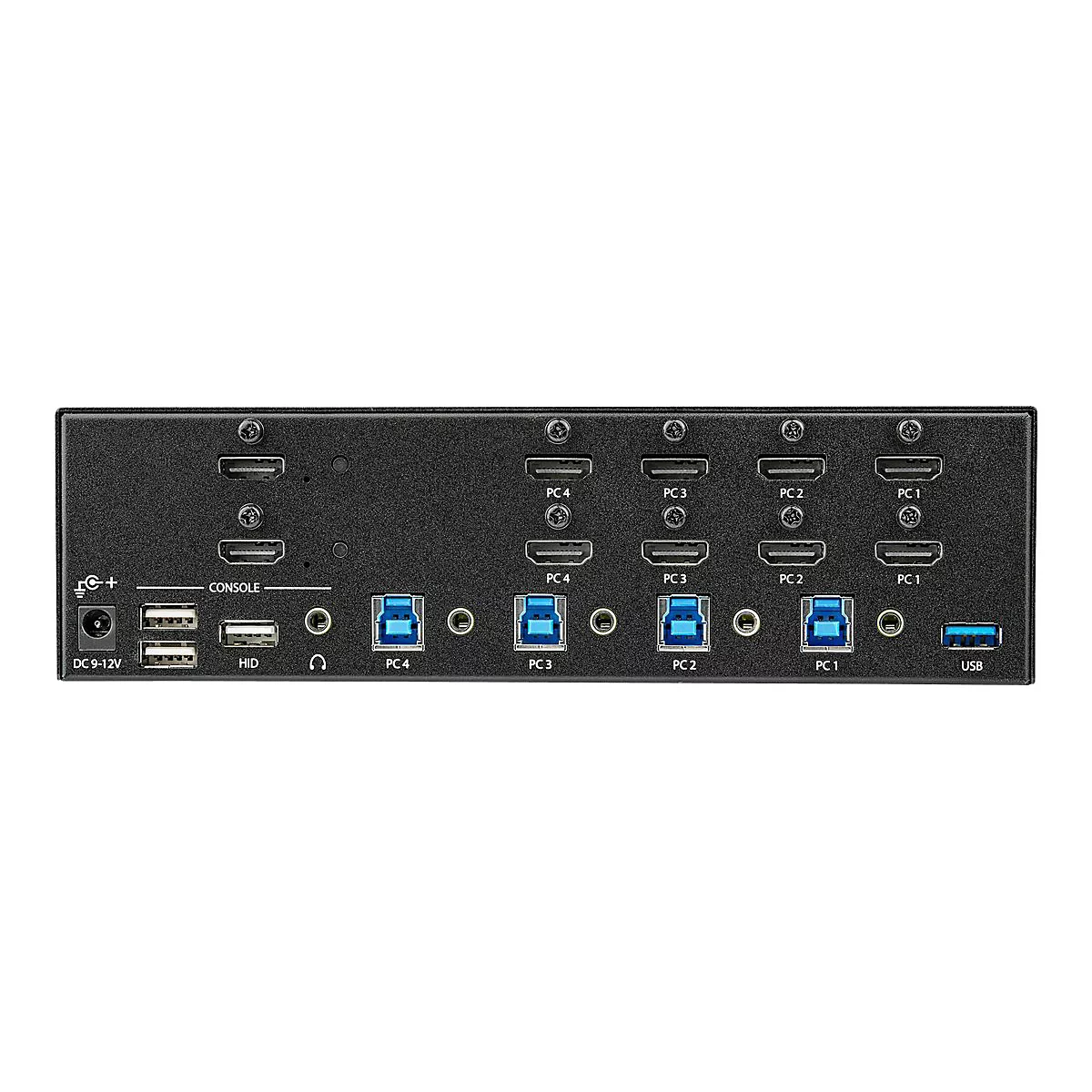 StarTech.com KVM Switch HDMI 4 Port - 4K 30 Hz - KVM Extender für HDMI - KVM HDMI Umschalter - KVM-/Audio-/USB-Switch - 4 Anschlüsse - an Rack montierbar