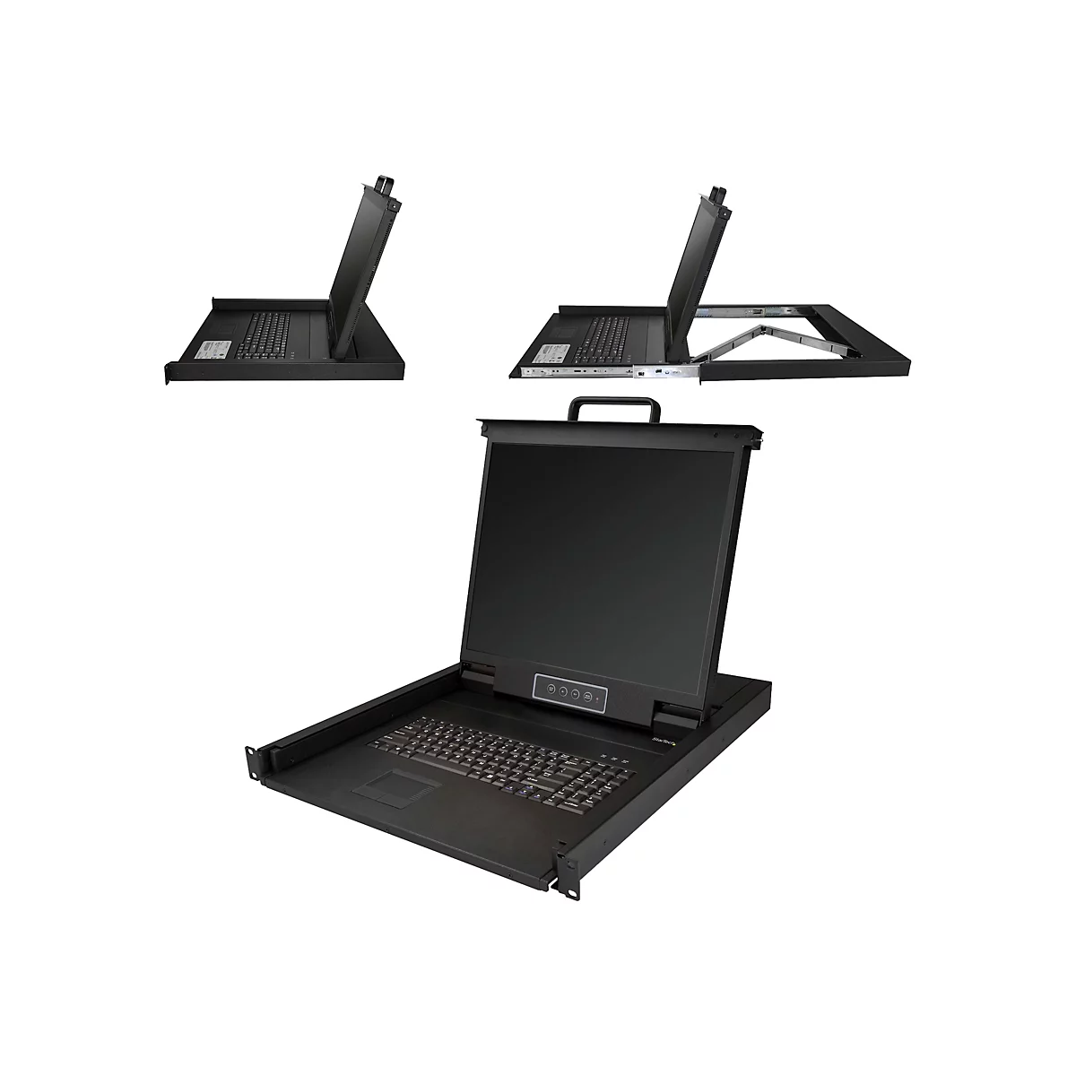 StarTech.com Rack KVM Konsole - US Tastatur(QWERTY), Ein Port VGA KVM mit 19' LCD Monitor - 1HE LCD KVM Konsolenschublade mit Kabeln - USB Unterstützung - 50.000 MTBF (RKCONS1901) - KVM-Konsole