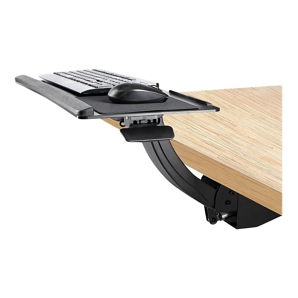 StarTech.com Tastaturablage - Höhenverstellbare Tastatur und Mausablage, 25 x 66 cm - Ergonomische Schreibtisch/Computer Tastaturablage mit Mauspad & Handgelenkauflage - Kipp/Drehfunktion (KBTRAYADJ2) - Tastatur-/Mausablage - unter Tisch montierbar