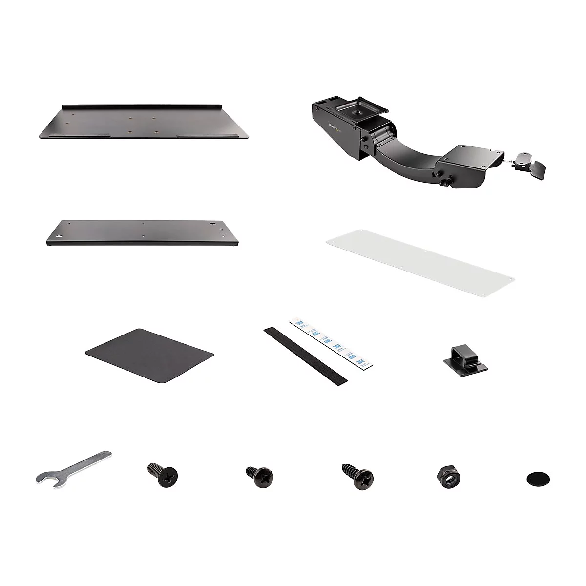 StarTech.com Tastaturablage - Höhenverstellbare Tastatur und Mausablage, 25 x 66 cm - Ergonomische Schreibtisch/Computer Tastaturablage mit Mauspad & Handgelenkauflage - Kipp/Drehfunktion (KBTRAYADJ2) - Tastatur-/Mausablage - unter Tisch montierbar