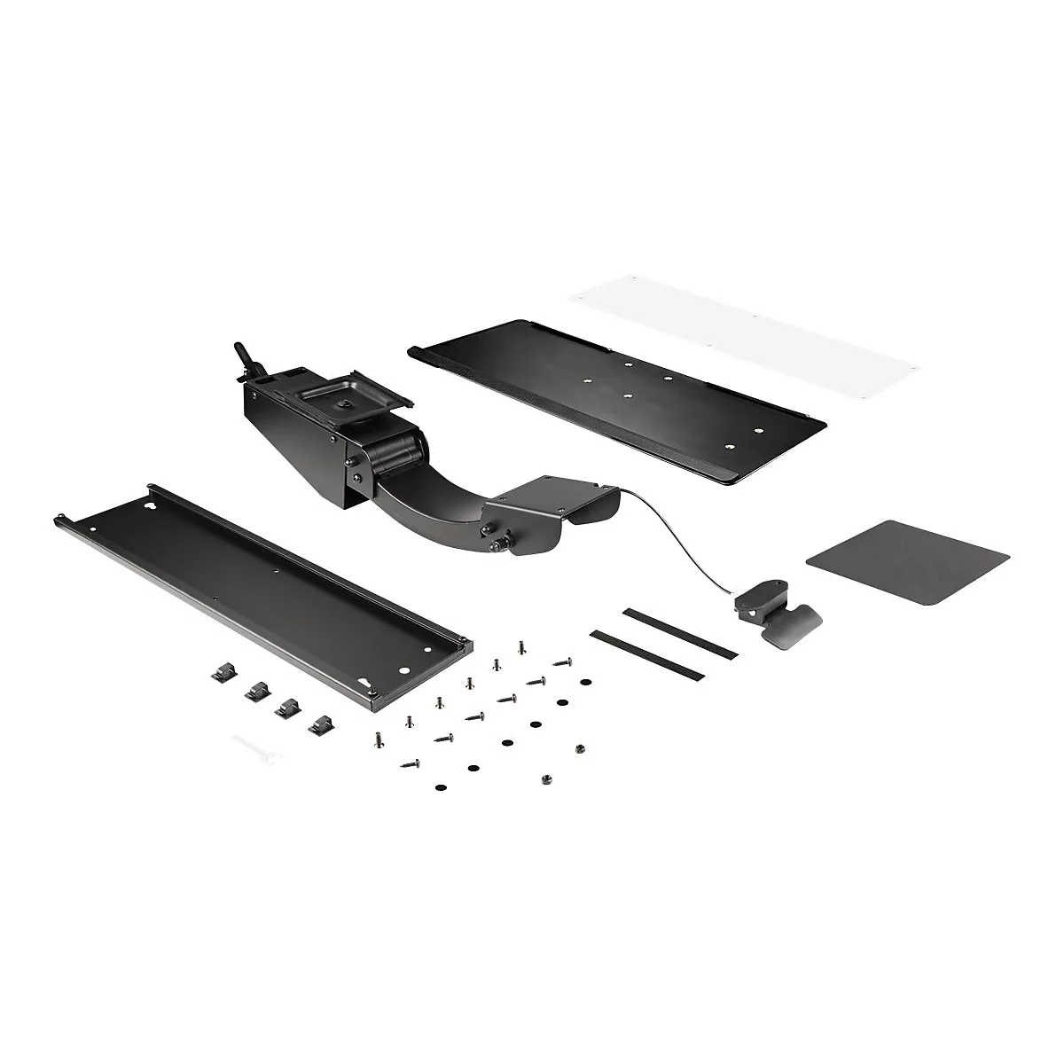 StarTech.com Tastaturablage - Höhenverstellbare Tastatur und Mausablage, 25 x 66 cm - Ergonomische Schreibtisch/Computer Tastaturablage mit Mauspad & Handgelenkauflage - Kipp/Drehfunktion (KBTRAYADJ2) - Tastatur-/Mausablage - unter Tisch montierbar
