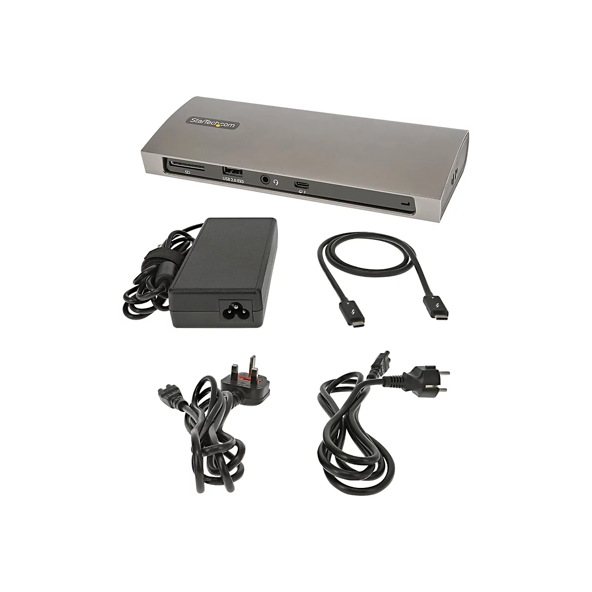 StarTech.com Thunderbolt 4 Dock, 96W Power Delivery, Single 8K/Dual Monitor 4K 60Hz, 3xTB4/USB4 ports, 4xUSB-A, SD, GbE, Thunderbolt 4 Docking Station for Windows or TB3 MacBook, 0.8m - Dockingstation - Thunderbolt 4 - 3 x Thunderbolt - 1GbE
