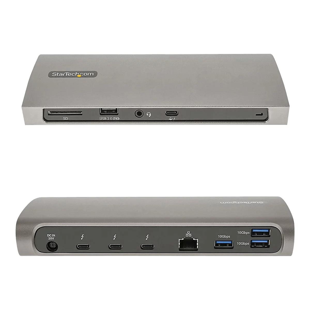 StarTech.com Thunderbolt 4 Dock, 96W Power Delivery, Single 8K/Dual Monitor 4K 60Hz, 3xTB4/USB4 ports, 4xUSB-A, SD, GbE, Thunderbolt 4 Docking Station for Windows or TB3 MacBook, 0.8m - Dockingstation - Thunderbolt 4 - 3 x Thunderbolt - 1GbE