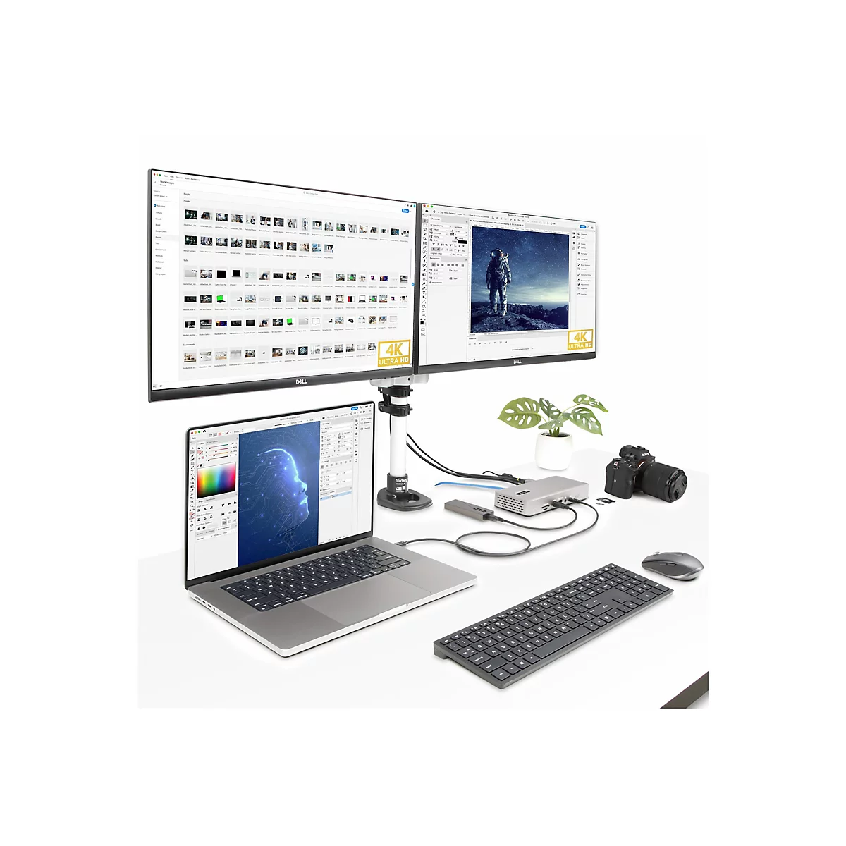 StarTech.com Thunderbolt 4 Multi-Display Docking Station, Quad/Triple/Dual Monitor Dock, 2x HDMI/2x DisplayPort, 7x USB Hub, 2.5 Gigabit Ethernet, 98W Power Delivery, for Windows/MacBook - TB4 Host Cable (132UE-TB4USB4DOCK) - Dockingstation - Thun...