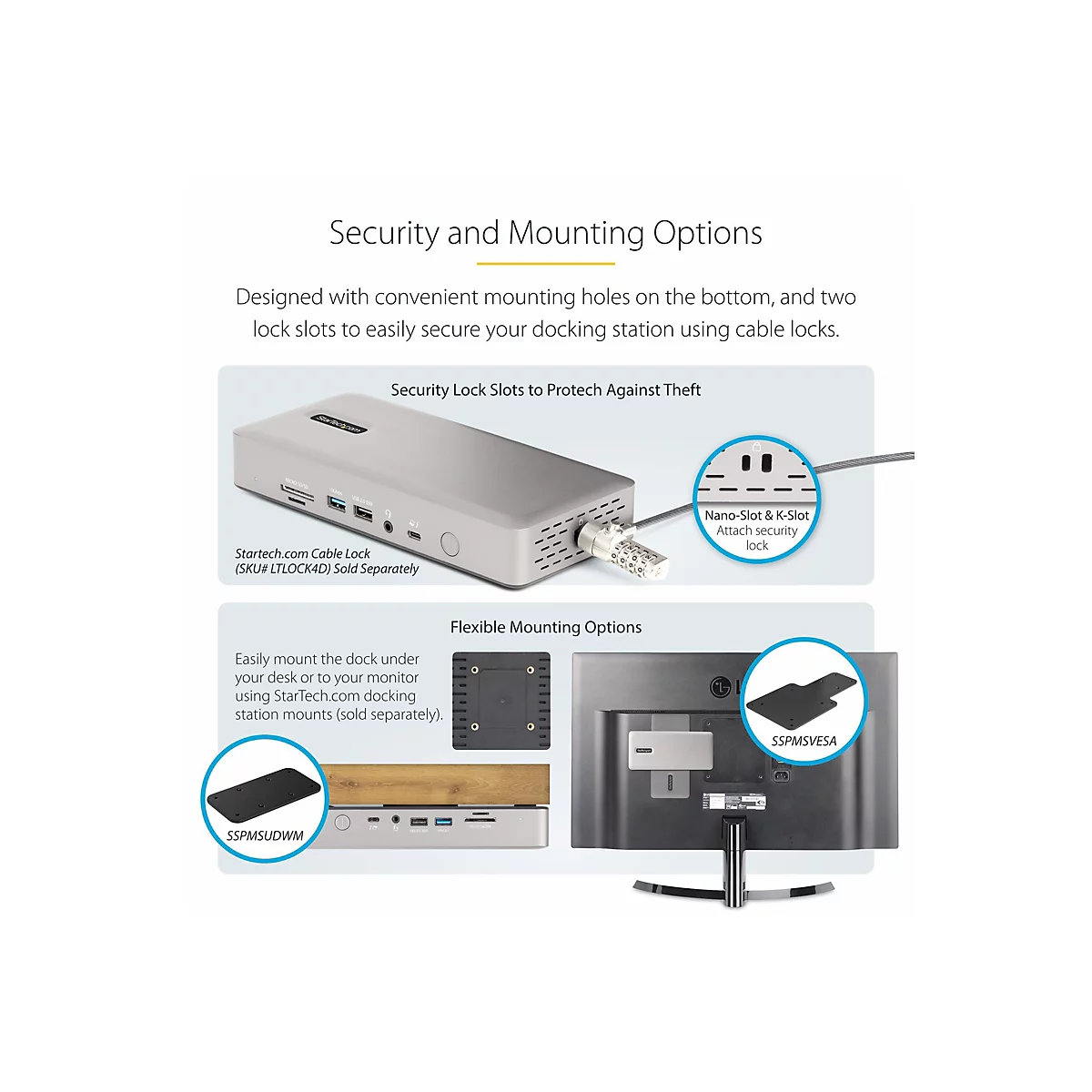 StarTech.com Thunderbolt 4 Multi-Display Docking Station, Quad/Triple/Dual Monitor Dock, 2x HDMI/2x DisplayPort, 7x USB Hub, 2.5 Gigabit Ethernet, 98W Power Delivery, for Windows/MacBook - TB4 Host Cable (132UE-TB4USB4DOCK) - Dockingstation - Thun...