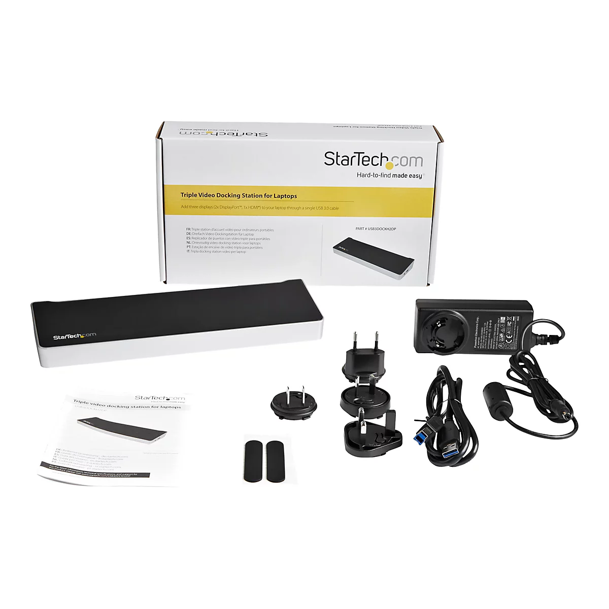 StarTech.com Triple-Video Laptop Dockingstation - Windows / macOS - Unterstützt drei Displays, 2x DisplayPort und HDMI oder 4K Ultra HD an einem Monitor - Dockingstation - USB - GigE