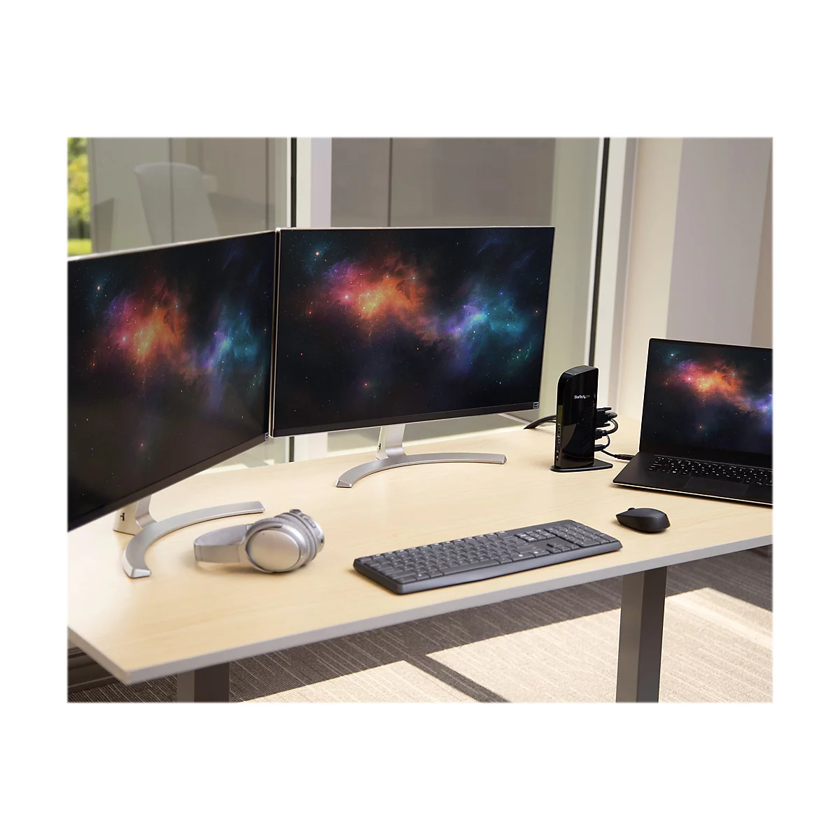 StarTech.com USB 3.0 Dockingstation, kompatibel mit Windows / macOS, unterstützt Dual Displays, HDMI und DVI, inkl. DVI zu VGA Adapter - Dockingstation - USB - GigE