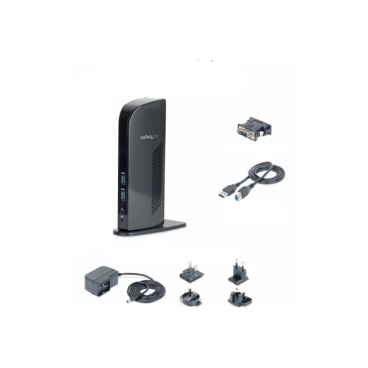 StarTech.com USB 3.0 Dockingstation, kompatibel mit Windows / macOS, unterstützt Dual Displays, HDMI und DVI, inkl. DVI zu VGA Adapter - Dockingstation - USB - GigE