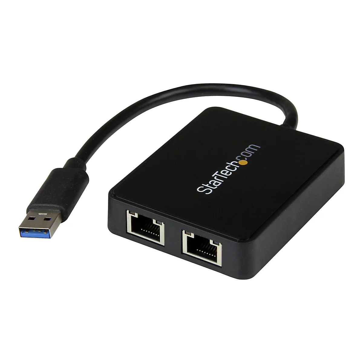 StarTech.com USB 3.0 SuperSpeed auf Dual Port Gigabit Ethernet LAN Adapter - 10/100/1000 NIC Netzwerkadapter mit USB-Port - Schwarz - Netzwerkadapter - USB 3.0 - 2 Anschlüsse